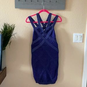 Wow couture size S dark purple spark bandage dress great condition